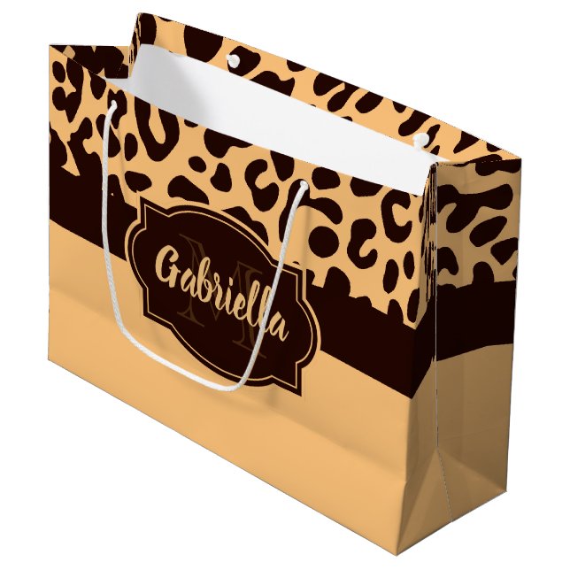 Bolsa De Regalo Grande Impresión Cute Leopard (Angulo Anverso)