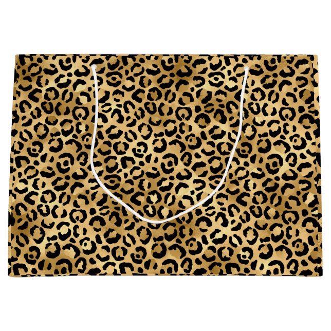 Bolsa De Regalo Grande Impresión de animales Cheetah de leopardo negro y  (Anverso)