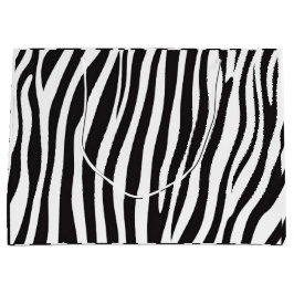 Bolsa De Regalo Grande Impresión de animales de cebra en blanco y negro
