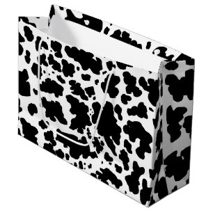 Bolsa De Regalo Grande Impresión de animales de textura de piel de vaca n