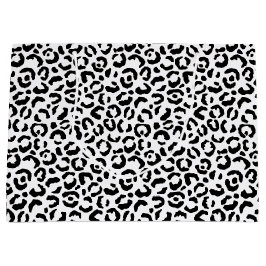 Bolsa De Regalo Grande Impresión de Leopardo Blanco Negro      