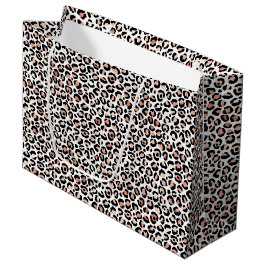 Bolsa De Regalo Grande Impresión de leopardo blanco rosado de Rubor