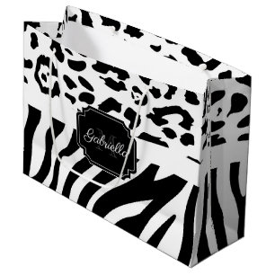 Bolsa De Regalo Grande Impresión de plomo / impresión de cebra