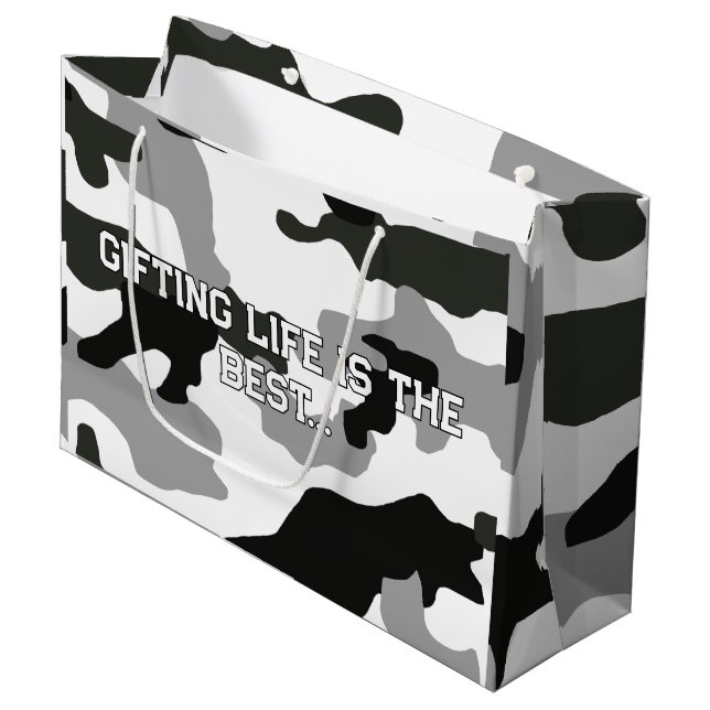 Bolsa De Regalo Grande Impresión del camuflaje gris urbano nº 15 (Angulo Anverso)