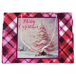 Bolsa De Regalo Grande Impresionante y caprichoso árbol de Navidad rosa