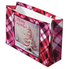 Bolsa De Regalo Grande Impresionante y caprichoso árbol de Navidad rosa