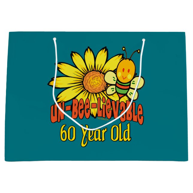 Bolsa De Regalo Grande Increíble regalo de cumpleaños número 60 (Anverso)