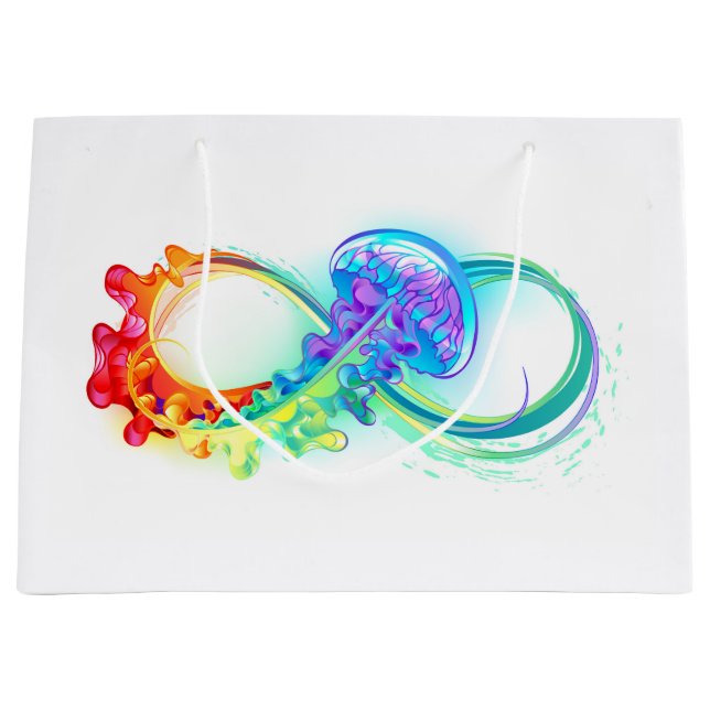 Bolsa De Regalo Grande Infinidad con las medusas del arcoiris (Anverso)