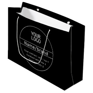 Bolsa De Regalo Grande Información de contacto de negocio o marca retro-m