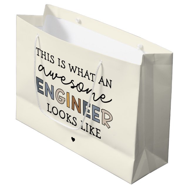 Bolsa De Regalo Grande Ingeniero ingeniero gracioso | Ingeniería (Angulo Anverso)
