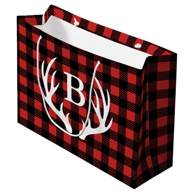 Bolsa De Regalo Grande Inicial de las anguilas de ciervo rusas de búfalo  (Angulo Anverso)