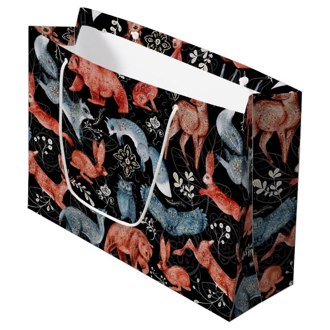 Bolsa De Regalo Grande  Intricate woodland animals pattern (Angulo Anverso)