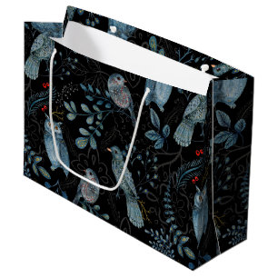 Bolsa De Regalo Grande Intrincado patrón floral y de cachemira