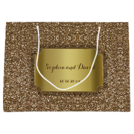 Bolsa De Regalo Grande Invitaciones de boda | Personalizado Purpurina de 