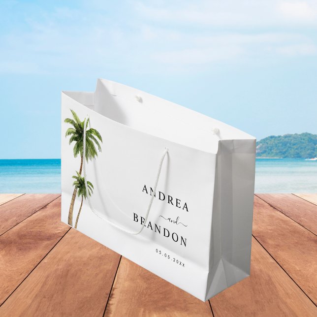 Bolsa De Regalo Grande Invitados a boda de destino de Palmeras Tropicales (Subido por el creador)