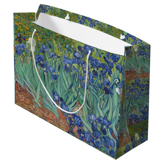 Bolsa De Regalo Grande Iris Blue Green Yellow Van Gogh (Angulo reverso)