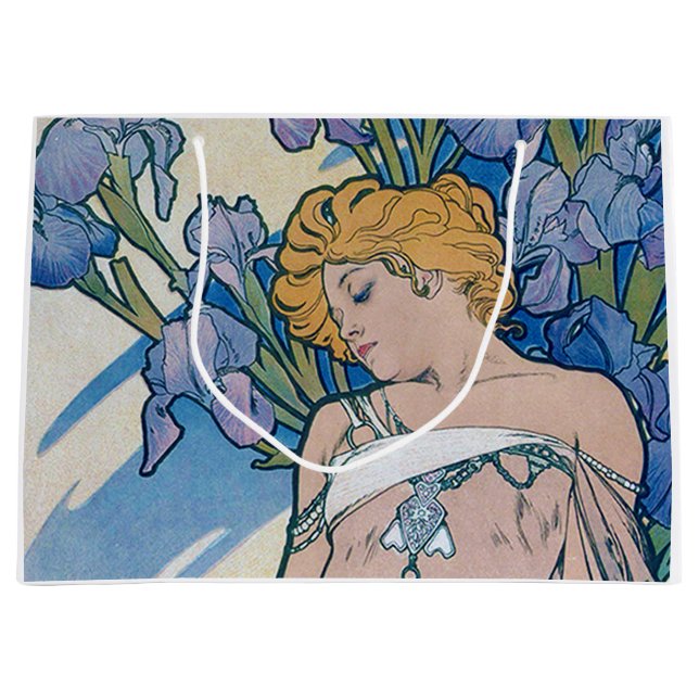Bolsa De Regalo Grande Iris (Cuatro Flores), Alphonse Mucha (Anverso)