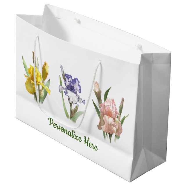 Bolsa De Regalo Grande Iris Flower Garden (Angulo Anverso)