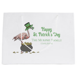 Bolsa De Regalo Grande Irish Shamrock Flamingo St. Patrick’s Day Party