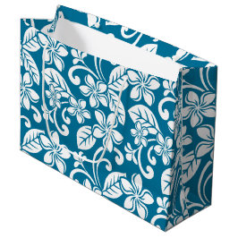 BOLSA DE REGALO GRANDE ISLAND PLUMERIA (AZUL CARIBE)