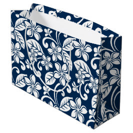BOLSA DE REGALO GRANDE ISLAND PLUMERIA (NAVY BLUE)