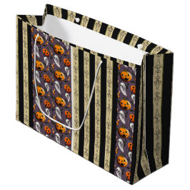 Bolsa De Regalo Grande Jack-o-Ghost Franjas Moradas