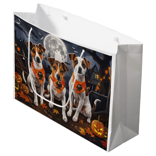 Bolsa De Regalo Grande Jack Russell Halloween Spooky (Angulo Anverso)