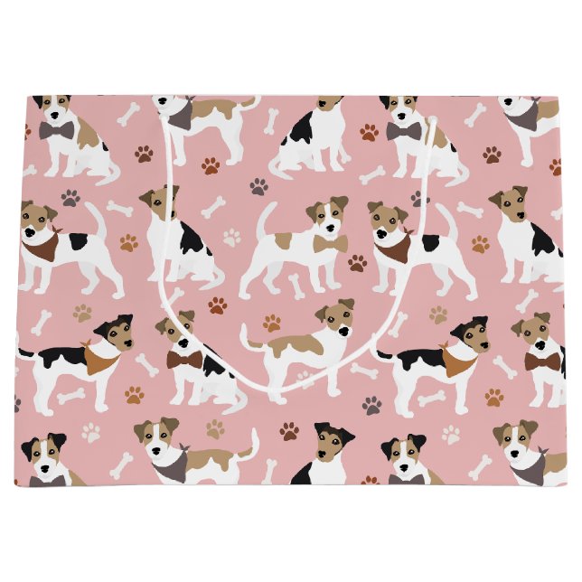 Bolsa de regalo grande Jack Russell Terrier Paws a (Anverso)