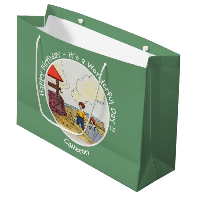 Bolsa De Regalo Grande Jack y Jill Mother Goose Artículos de fiesta de cu (Angulo Anverso)