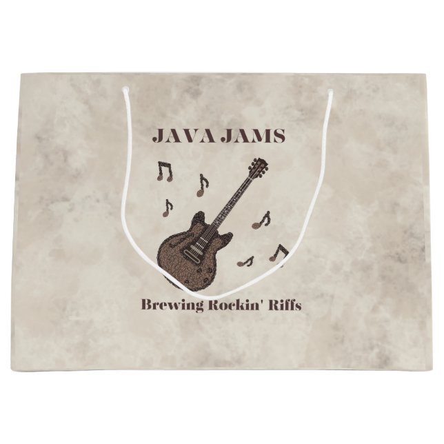 Bolsa De Regalo Grande Jams-Brewing Rockin' Riffs-Coffee-Guitar- (Anverso)