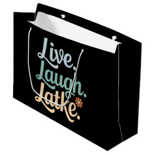 Bolsa De Regalo Grande Janucá Vive Ríe Latke Divertido Día Festivo Famili