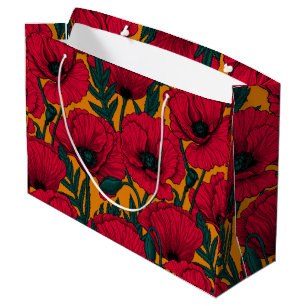 Bolsa De Regalo Grande Jardín de amapola roja