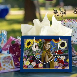 Bolsa De Regalo Grande Jardín de Flores Encantadas Doncella Elfa Dragón F