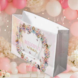 Bolsa De Regalo Grande Jardín de hadas caprichoso cumpleaños 3