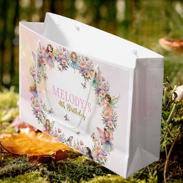 Bolsa De Regalo Grande jardín de hadas caprichoso cumpleaños 4 