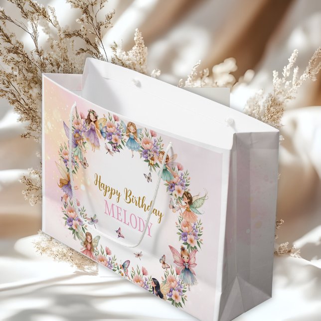 Bolsa De Regalo Grande jardín de hadas de flores caprichoso cumpleaños  (Subido por el creador)