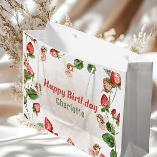 Bolsa De Regalo Grande Jardín de hadas encantado de fresa