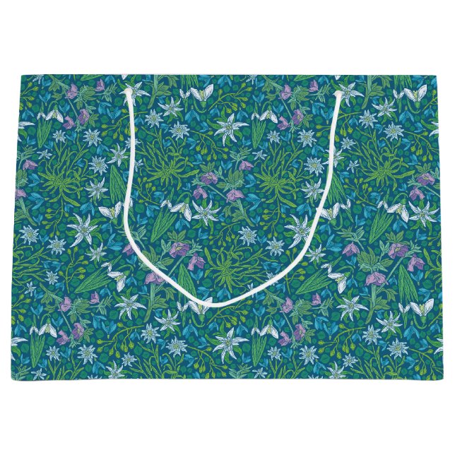 Bolsa De Regalo Grande Jardín de primavera Día de la Madre Azul Púrpura B (Anverso)