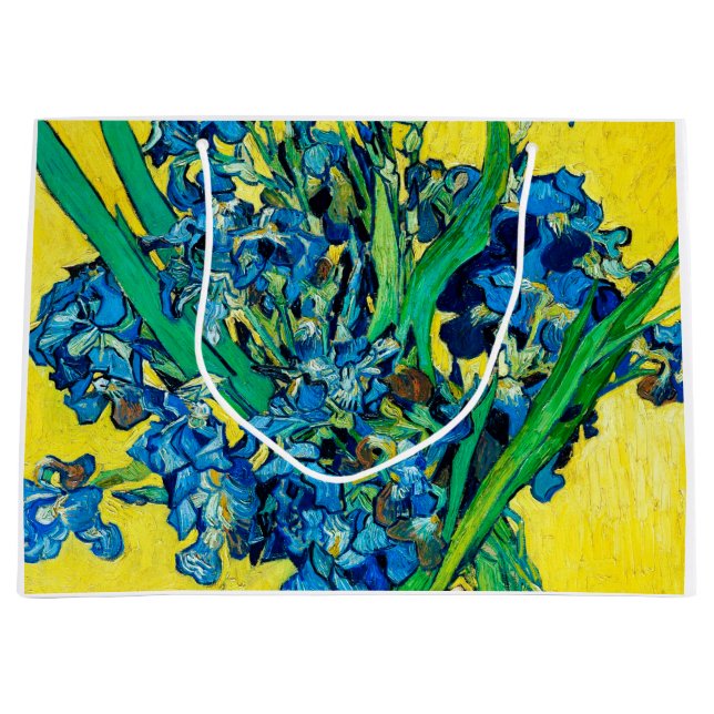 Bolsa De Regalo Grande Jarrón con Iris, Van Gogh (Anverso)
