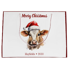 Bolsa De Regalo Grande Jersey Cow "Moory Navidades"