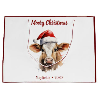 Bolsa De Regalo Grande Jersey Cow "Moory Navidades"