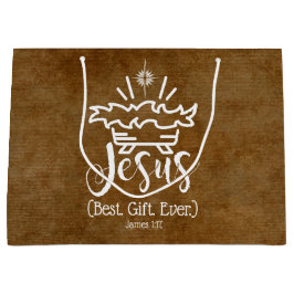 Bolsa De Regalo Grande JESÚS MEJOR REGALO ALGUNA VEZ Navidades Scripture