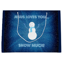 Bolsa De Regalo Grande ¡Jesús Te Ama Mucho La Nieve! Azul de Snowman cris