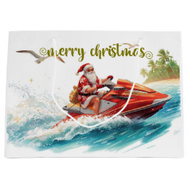 Bolsa De Regalo Grande Jet Ski Christmas Holiday with Santa Claus