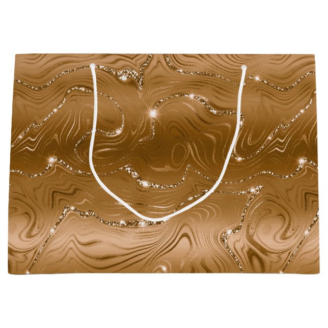 Bolsa De Regalo Grande Jewel Gold Purpurinoso Glitz (Anverso)