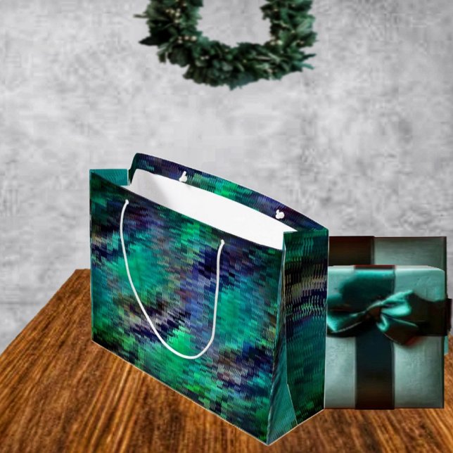 Bolsa De Regalo Grande Jeweled Depths (This elegant, looking gift bag design, is suitable for wrapping presents, and gifts year round!)