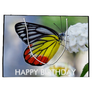 Bolsa De Regalo Grande Jezabel pintado mariposa amarilla roja