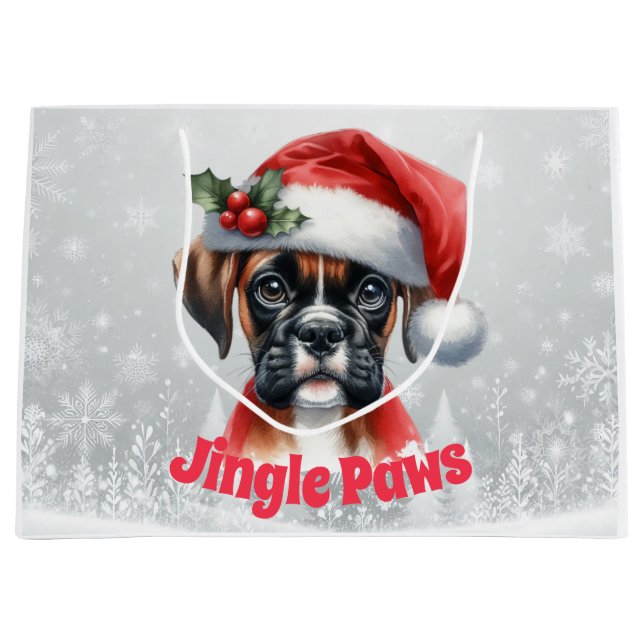 Bolsa De Regalo Grande Jingle Paws y Boxer Dog Joy (Anverso)