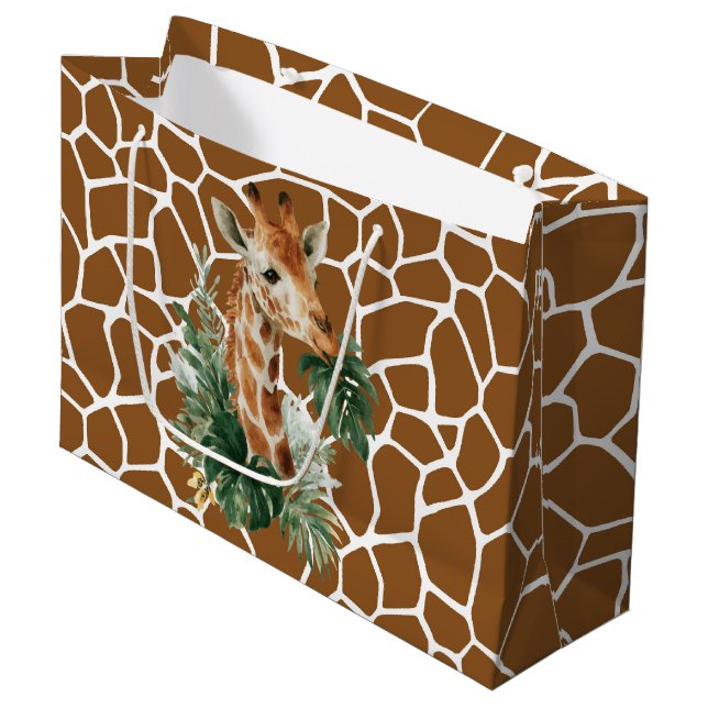 Bolsa De Regalo Grande Jirafa Con Palmeras (Angulo Anverso)