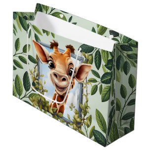 Bolsa De Regalo Grande Jirafa de la selva linda niños unisex